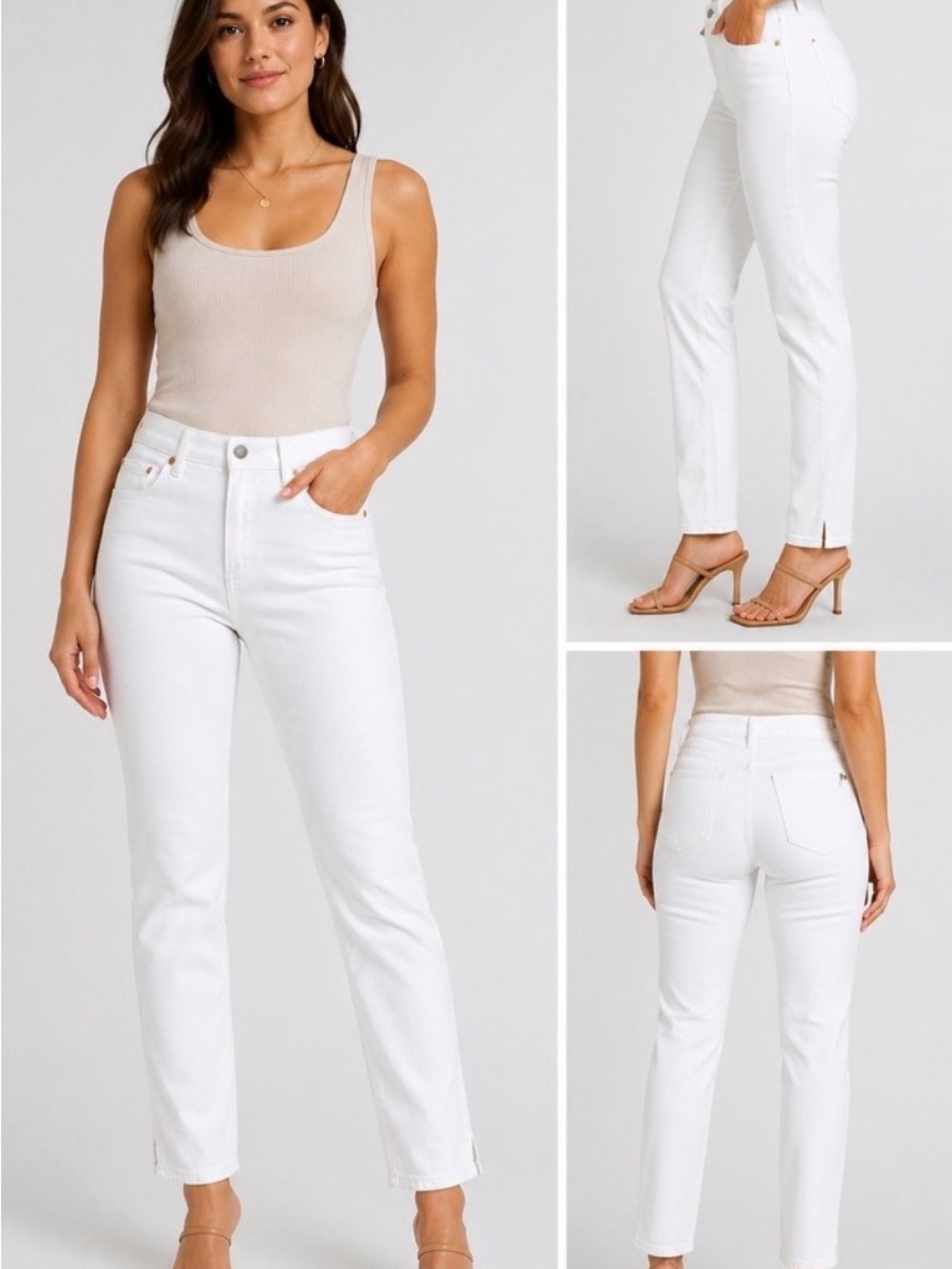 GAP High-Rise Vintage Slim White Jeans - Women